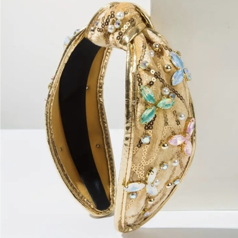 Gold Baroque Headband With Crystal Accents
